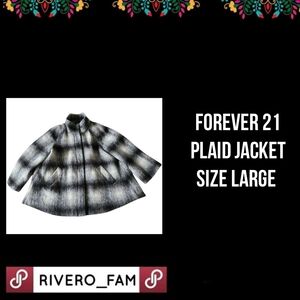 FOREVER 21 | FUZZY PLAID JACKET | SIZE LARGE
